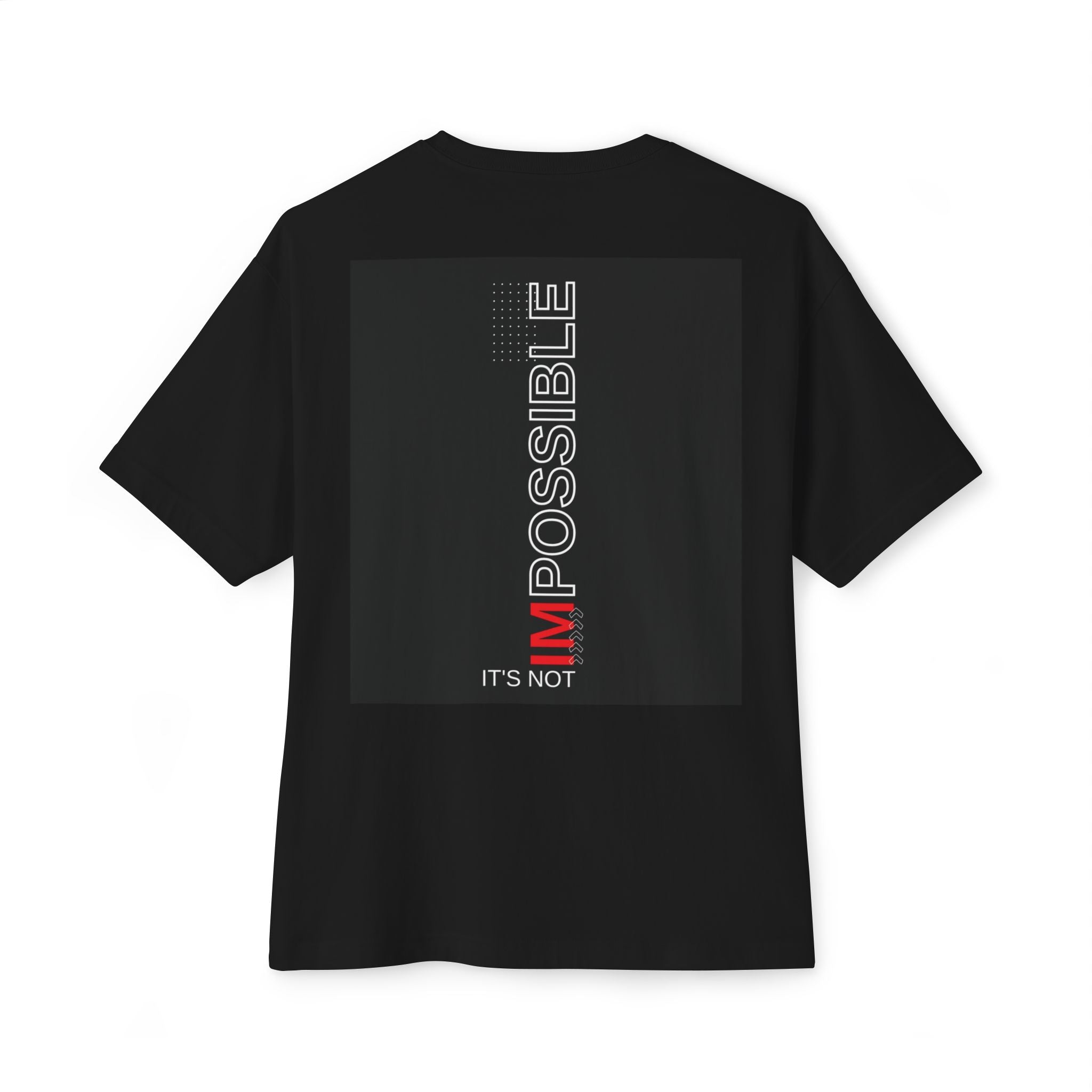 Angel Skull Tee — Personalized Alexis Graphic “It’s Not Impossible” Oversized Boxy T-Shirt