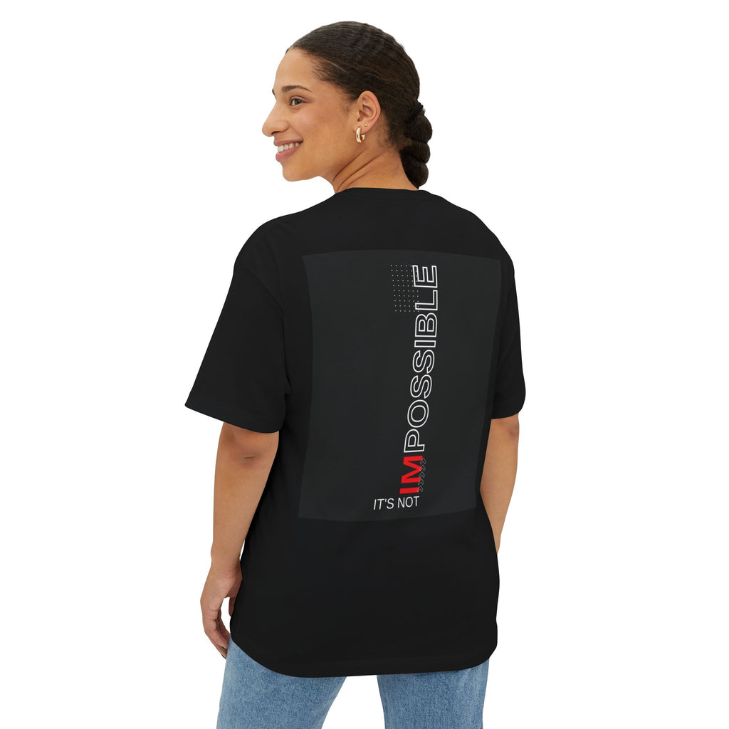 Angel Skull Tee — Personalized Alexis Graphic “It’s Not Impossible” Oversized Boxy T-Shirt