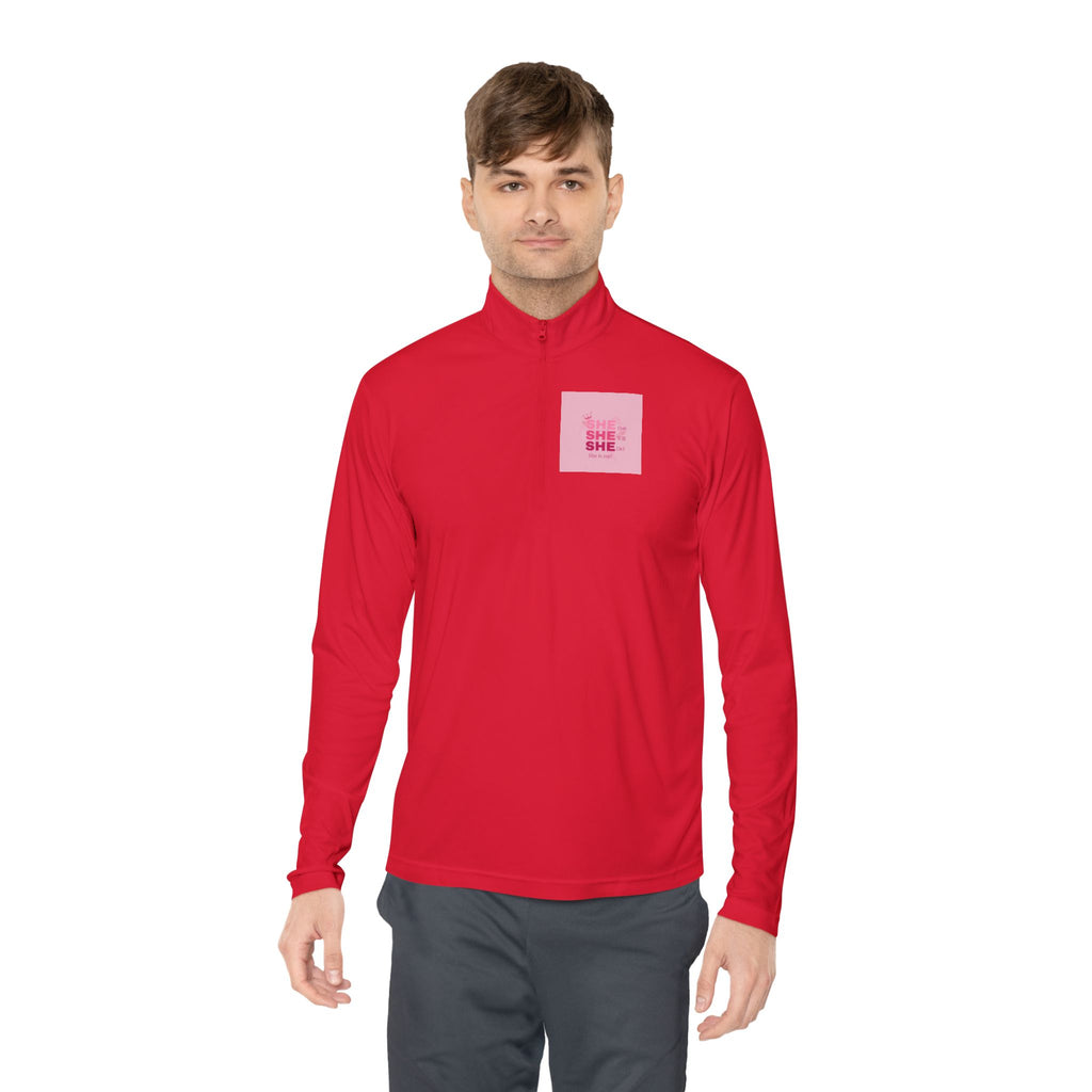 Quarter-Zip Pullover — Empowerment Silhouette Graphic ("Strong Beautiful Amazing")
