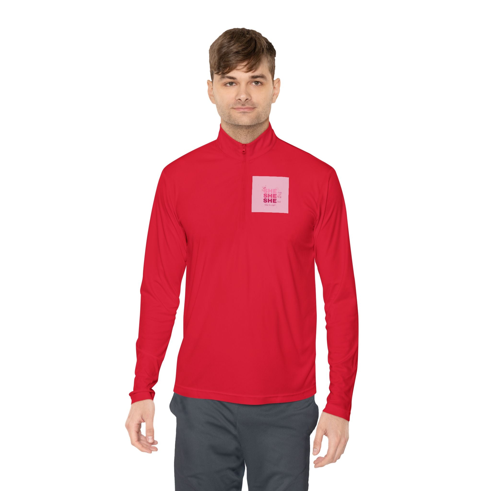 Quarter-Zip Pullover — Empowerment Silhouette Graphic ("Strong Beautiful Amazing")