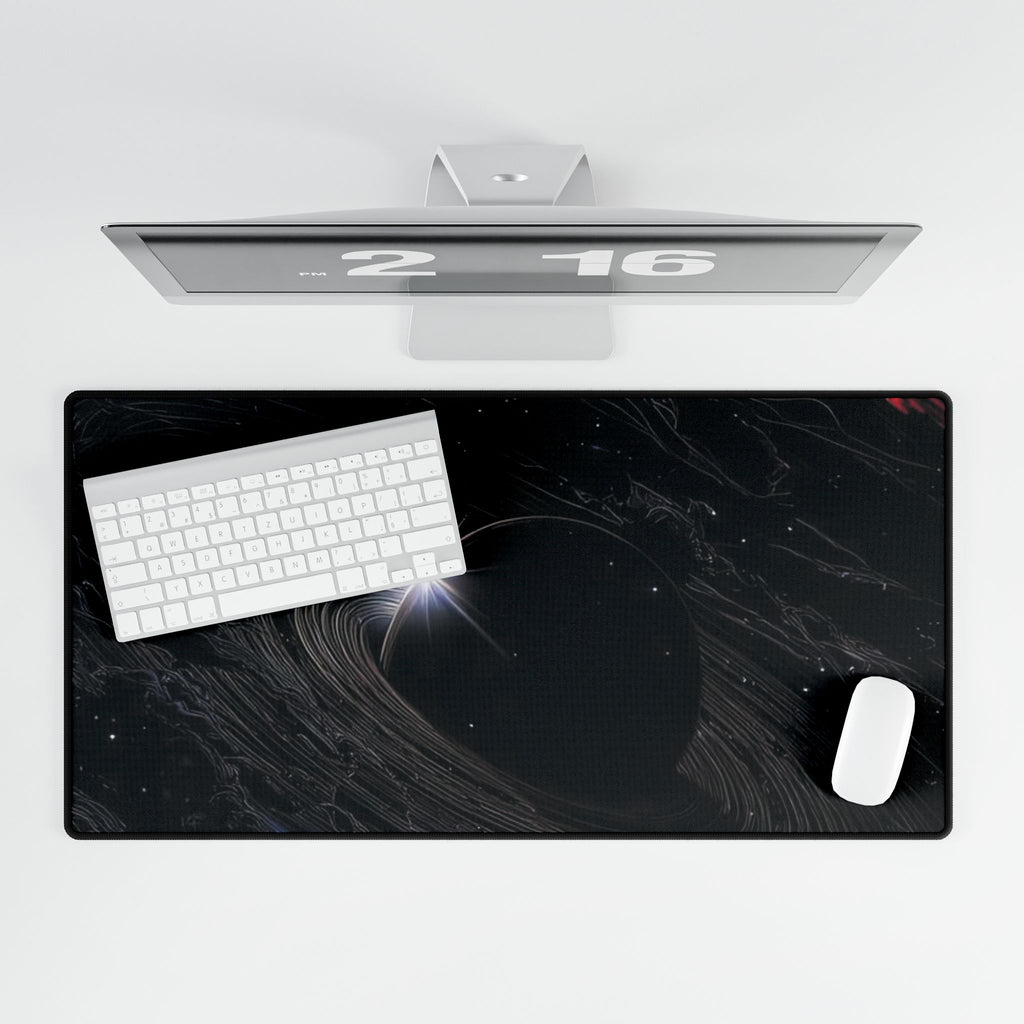 Space Nebula Desk Mat — Cosmic Black Gaming/Office Mousepad