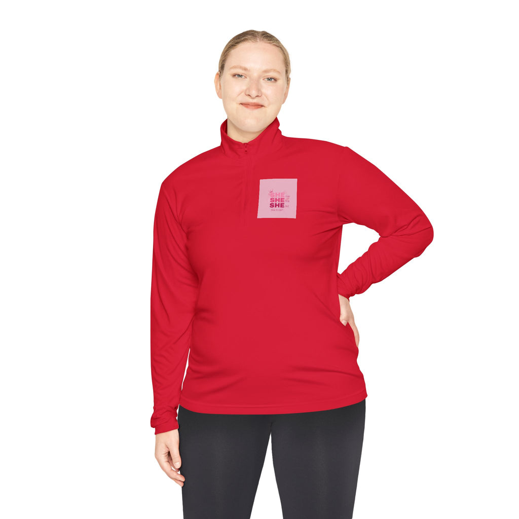 Quarter-Zip Pullover — Empowerment Silhouette Graphic ("Strong Beautiful Amazing")