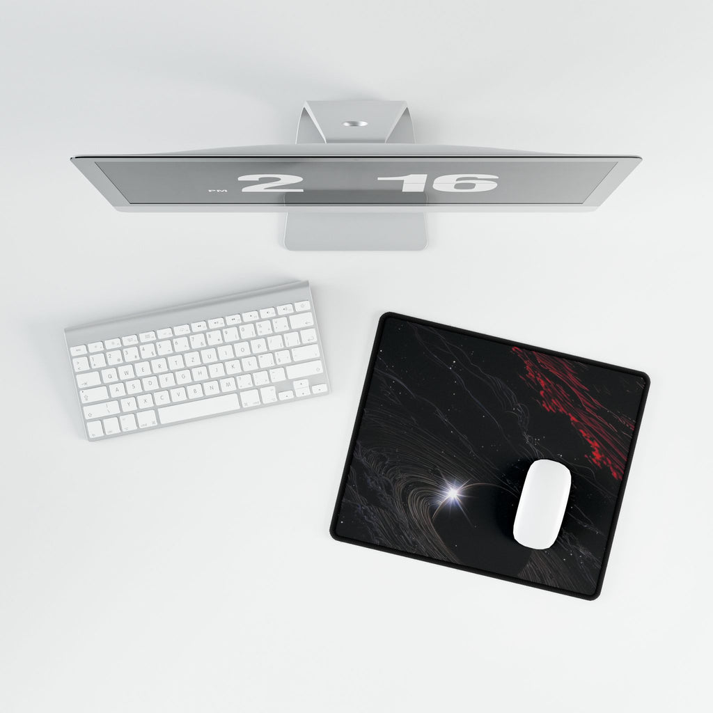 Space Nebula Desk Mat — Cosmic Black Gaming/Office Mousepad