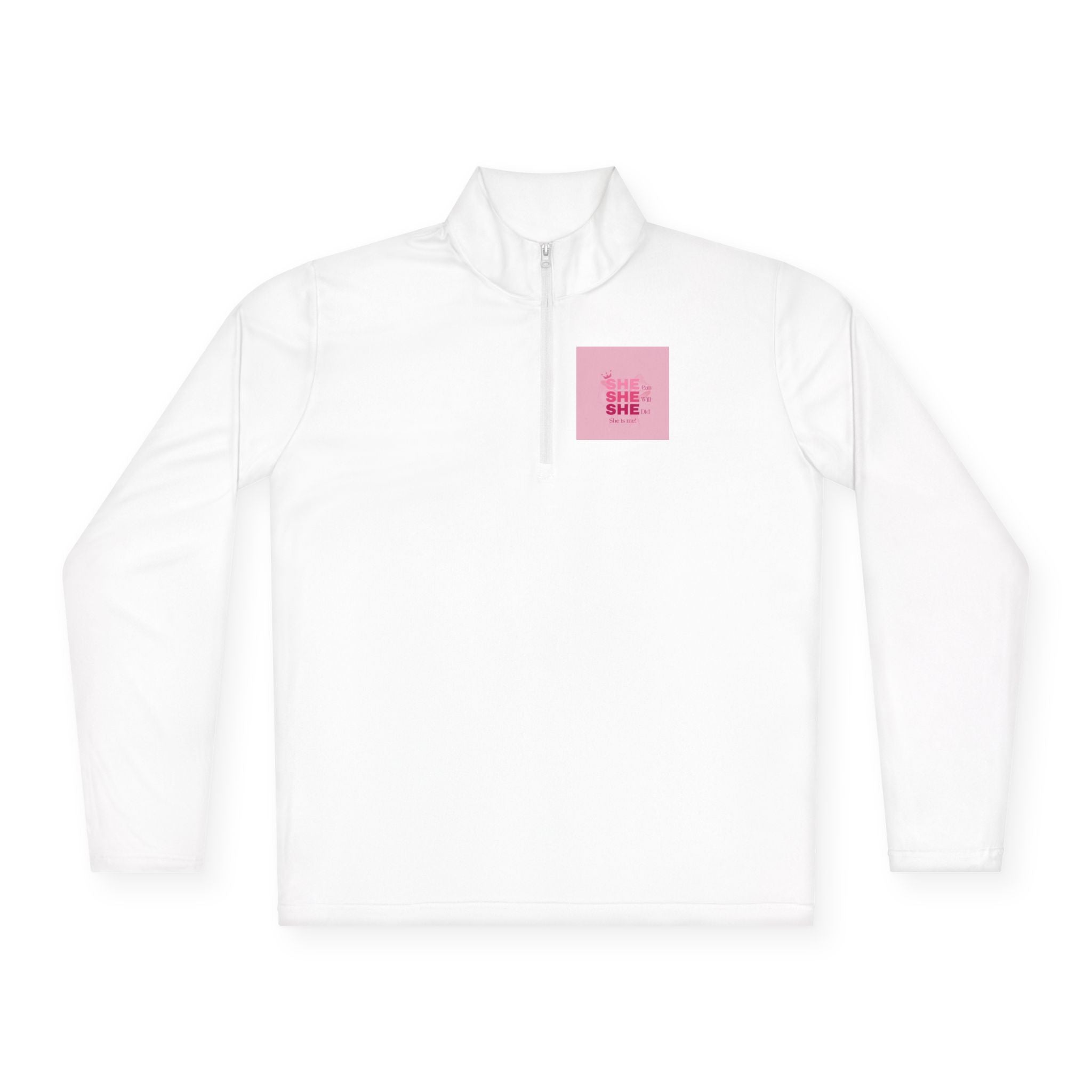 Quarter-Zip Pullover — Empowerment Silhouette Graphic ("Strong Beautiful Amazing")