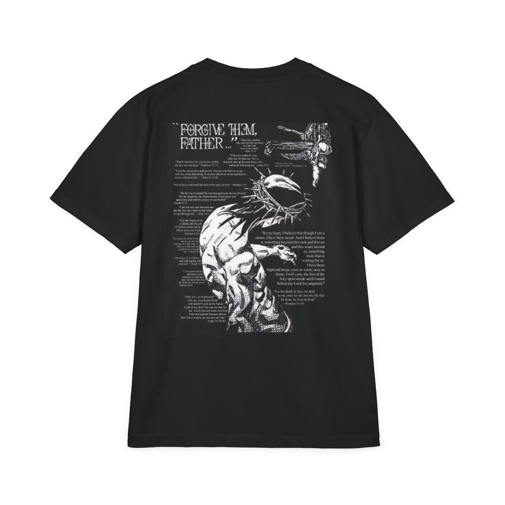 Alexis Angel Wings Graphic T-Shirt — 'Forgive Them Father' Back Print