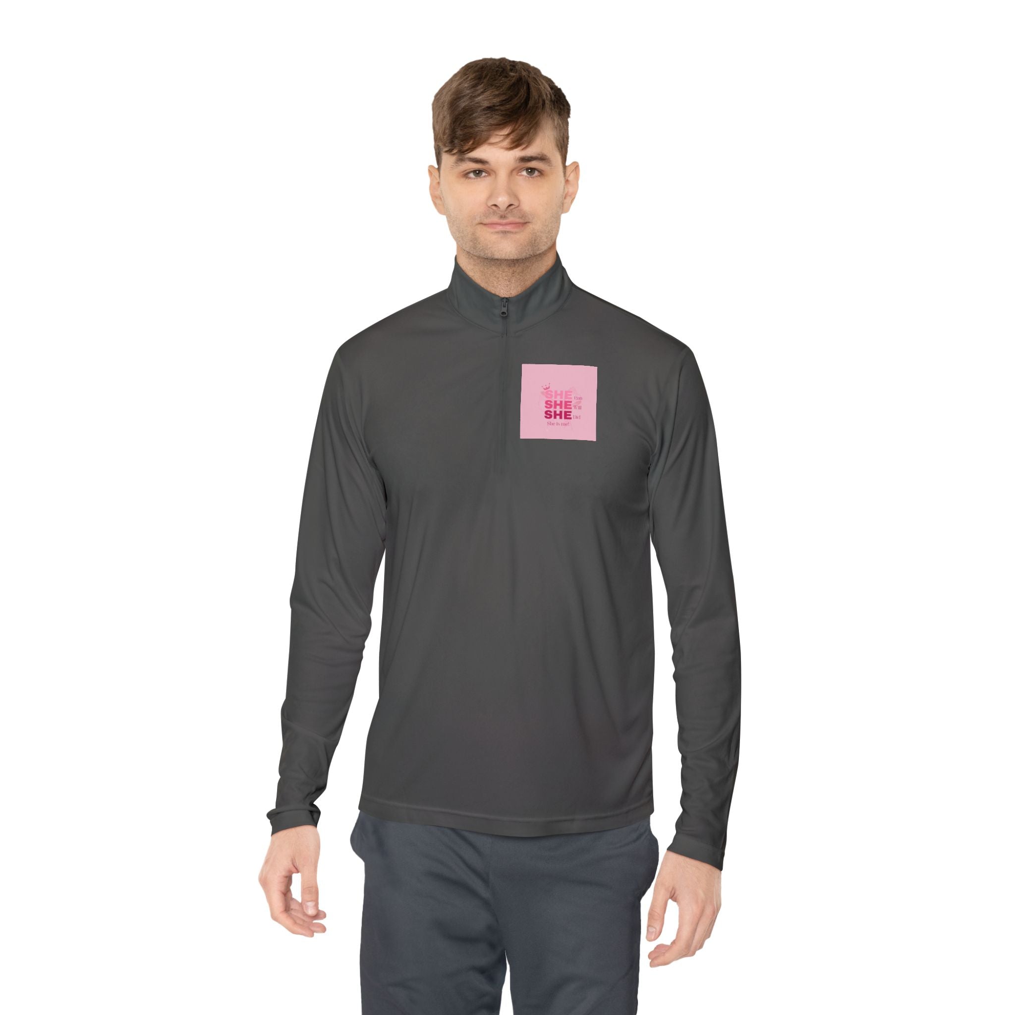 Quarter-Zip Pullover — Empowerment Silhouette Graphic ("Strong Beautiful Amazing")