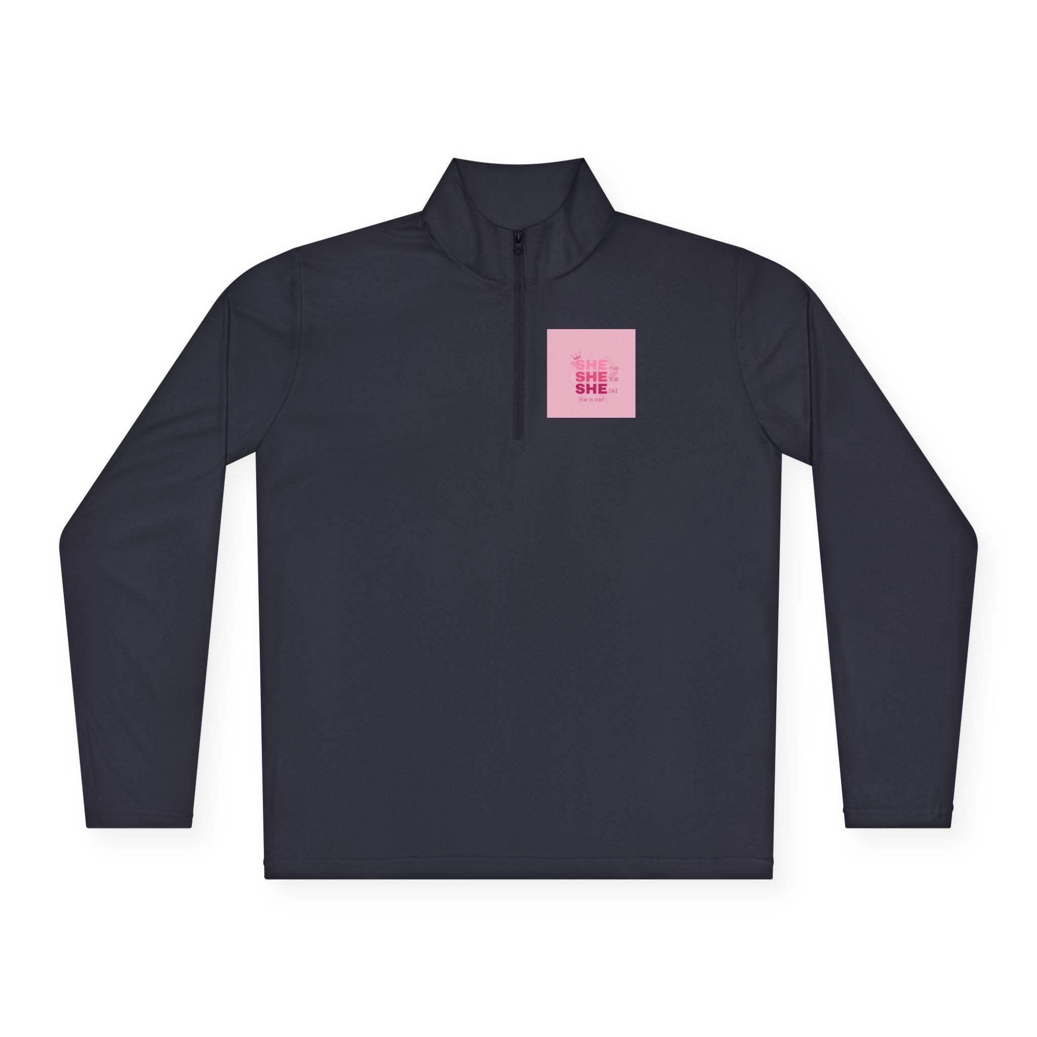 Quarter-Zip Pullover — Empowerment Silhouette Graphic ("Strong Beautiful Amazing")