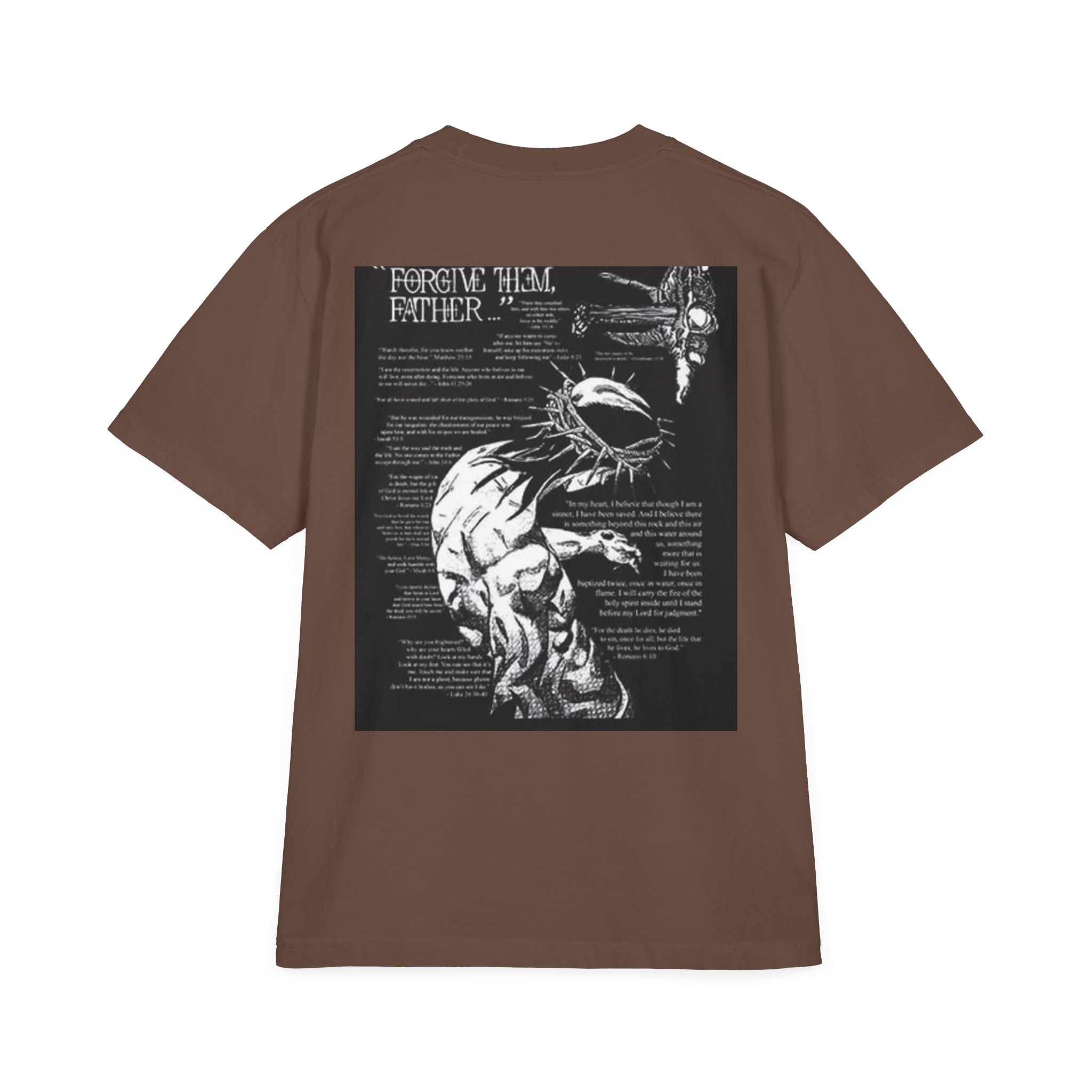 Alexis Angel Wings Graphic T-Shirt — 'Forgive Them Father' Back Print
