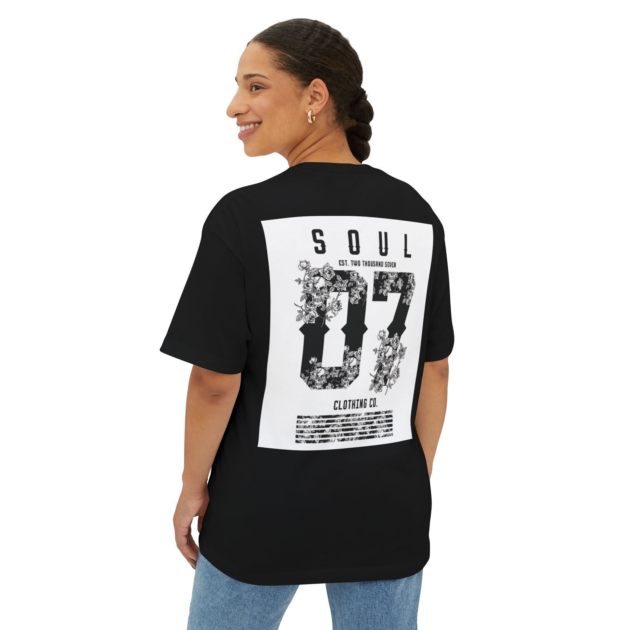 Soul 87 Boxy Tee — Angel Wing Graphic Oversized T-Shirt
