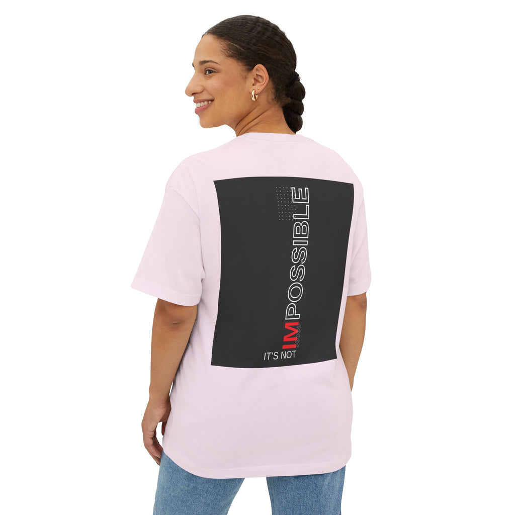 Angel Skull Tee — Personalized Alexis Graphic “It’s Not Impossible” Oversized Boxy T-Shirt