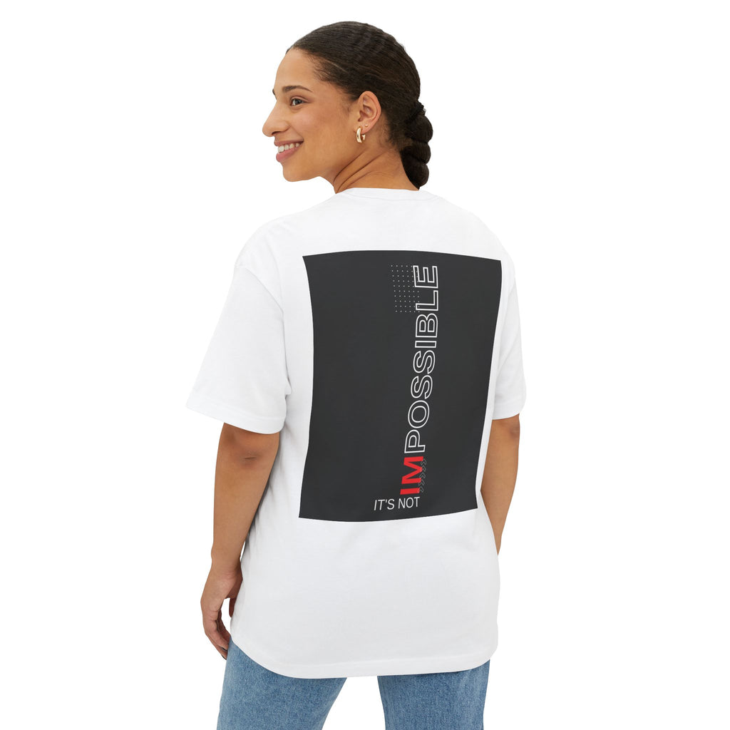 Angel Skull Tee — Personalized Alexis Graphic “It’s Not Impossible” Oversized Boxy T-Shirt