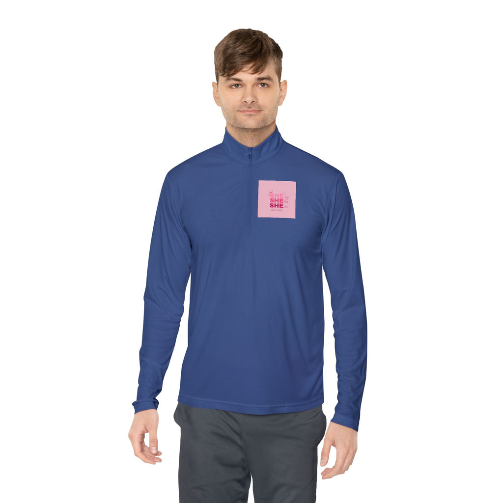 Quarter-Zip Pullover — Empowerment Silhouette Graphic ("Strong Beautiful Amazing")