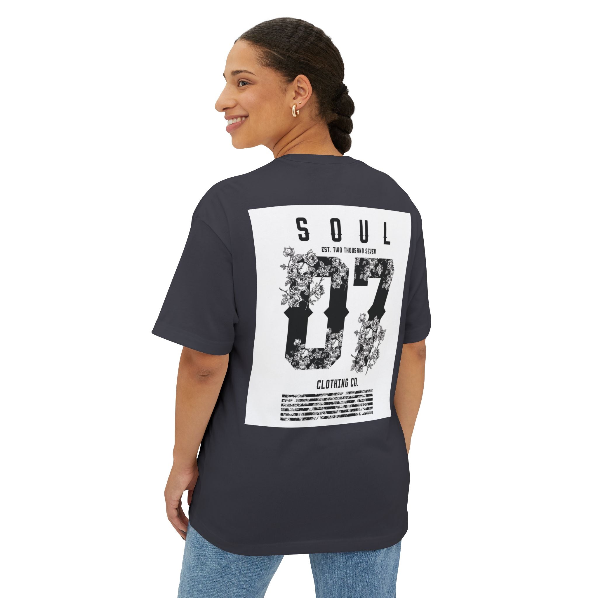 Soul 87 Boxy Tee — Angel Wing Graphic Oversized T-Shirt