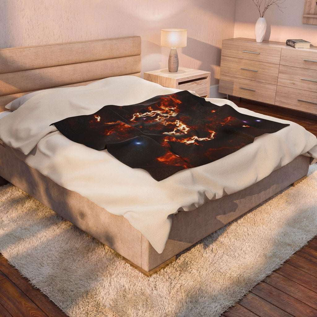 Galaxy Nebula Velveteen Plush Blanket — Cosmic Starfield Throw for Stargazers