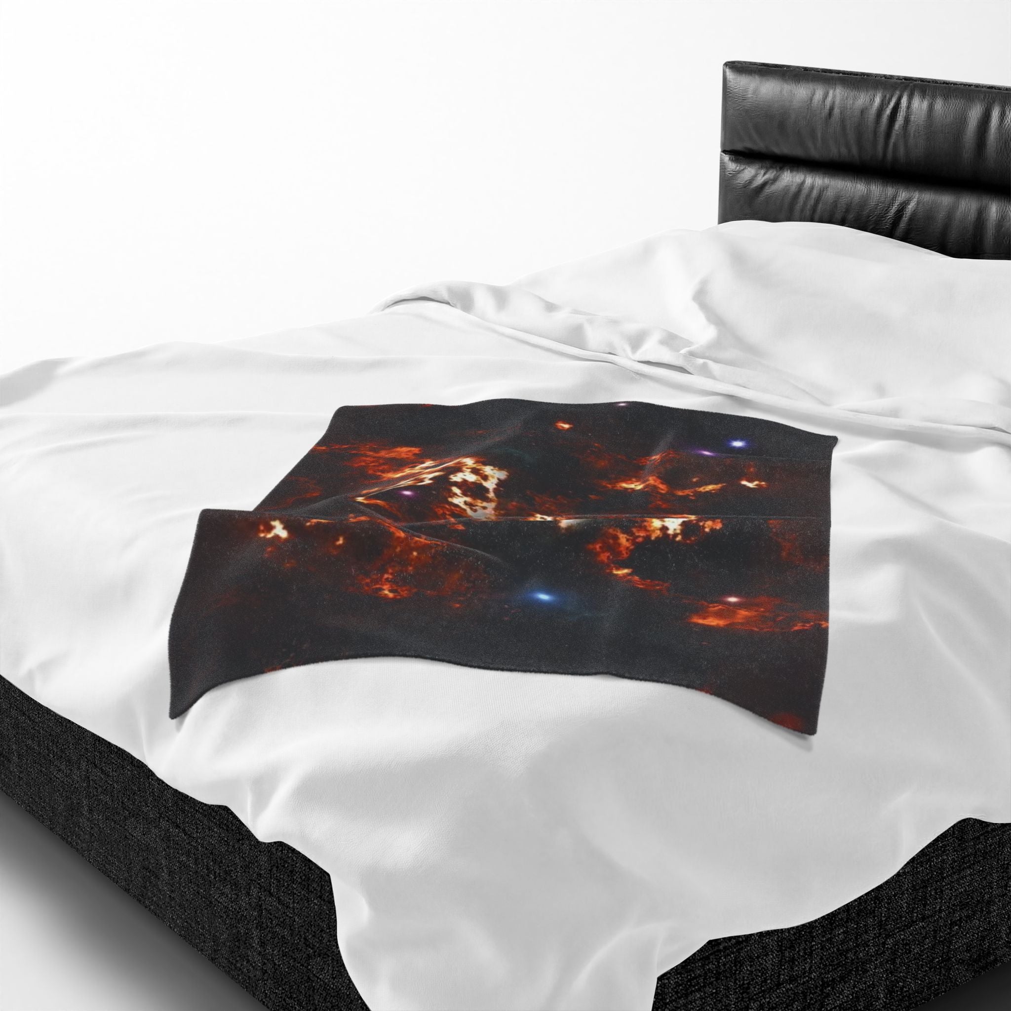 Galaxy Nebula Velveteen Plush Blanket — Cosmic Starfield Throw for Stargazers