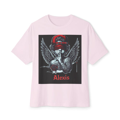 Angel Skull Tee — Personalized Alexis Graphic “It’s Not Impossible” Oversized Boxy T-Shirt