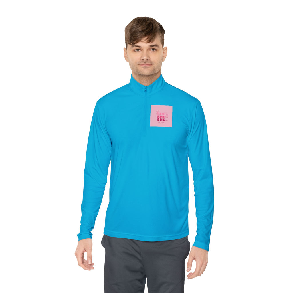 Quarter-Zip Pullover — Empowerment Silhouette Graphic ("Strong Beautiful Amazing")