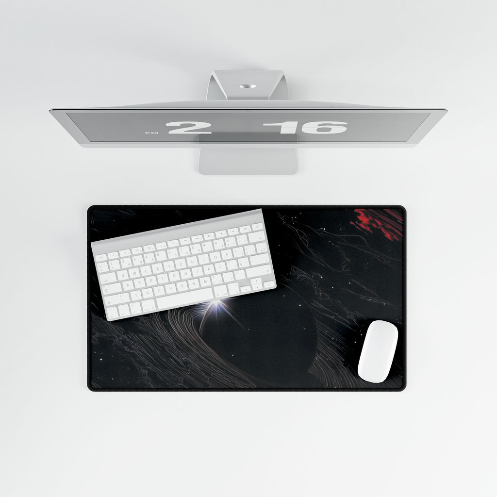 Space Nebula Desk Mat — Cosmic Black Gaming/Office Mousepad
