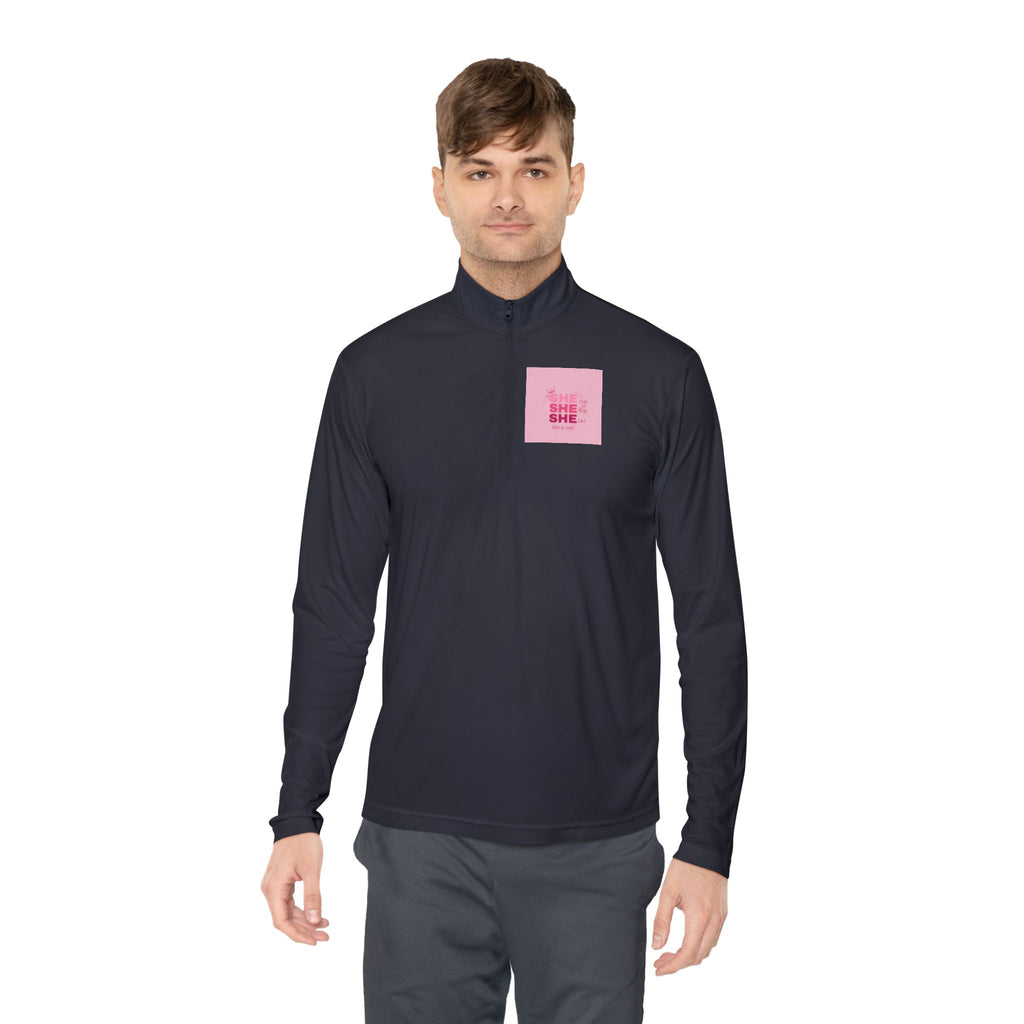 Quarter-Zip Pullover — Empowerment Silhouette Graphic ("Strong Beautiful Amazing")