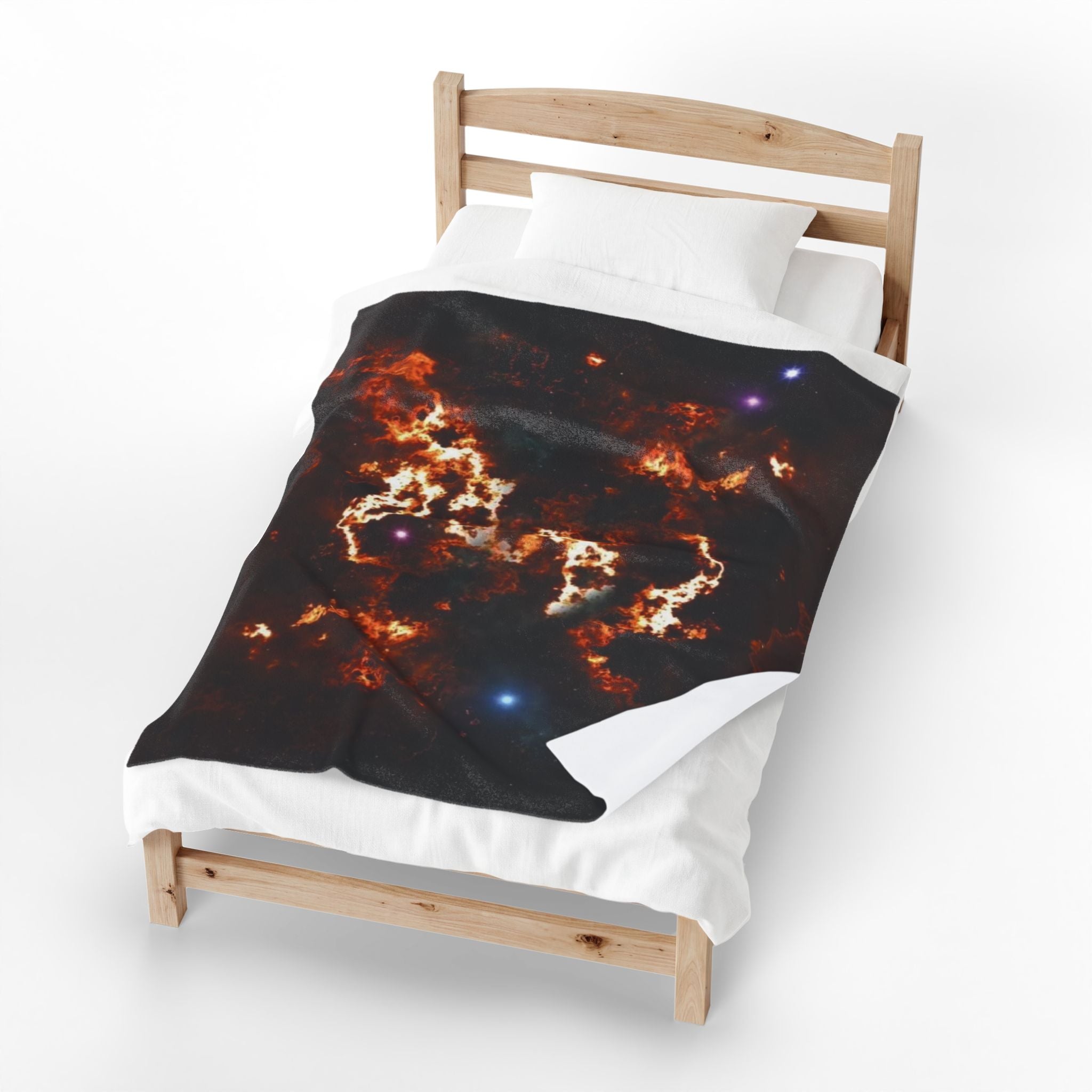 Galaxy Nebula Velveteen Plush Blanket — Cosmic Starfield Throw for Stargazers