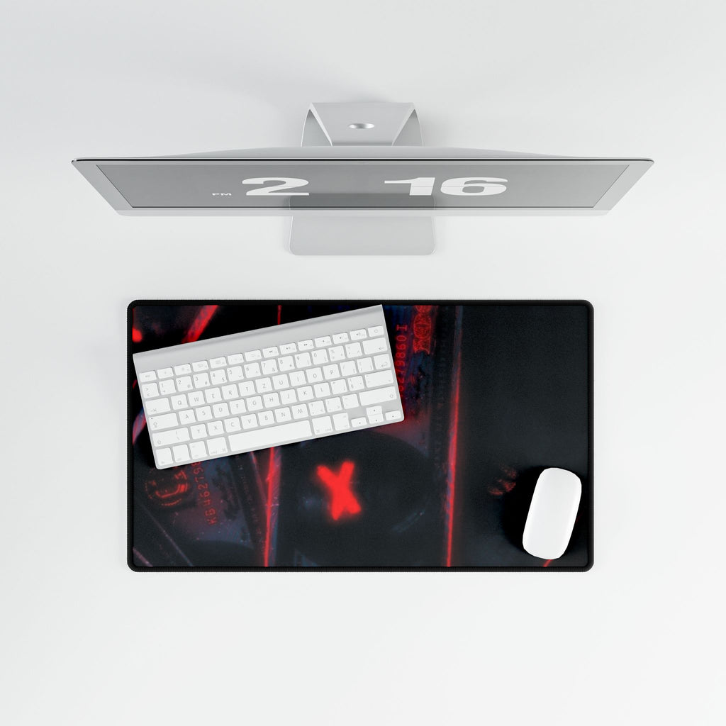 Red Neon Money Desk Mat — Dark Aesthetic Gaming Desk Pad