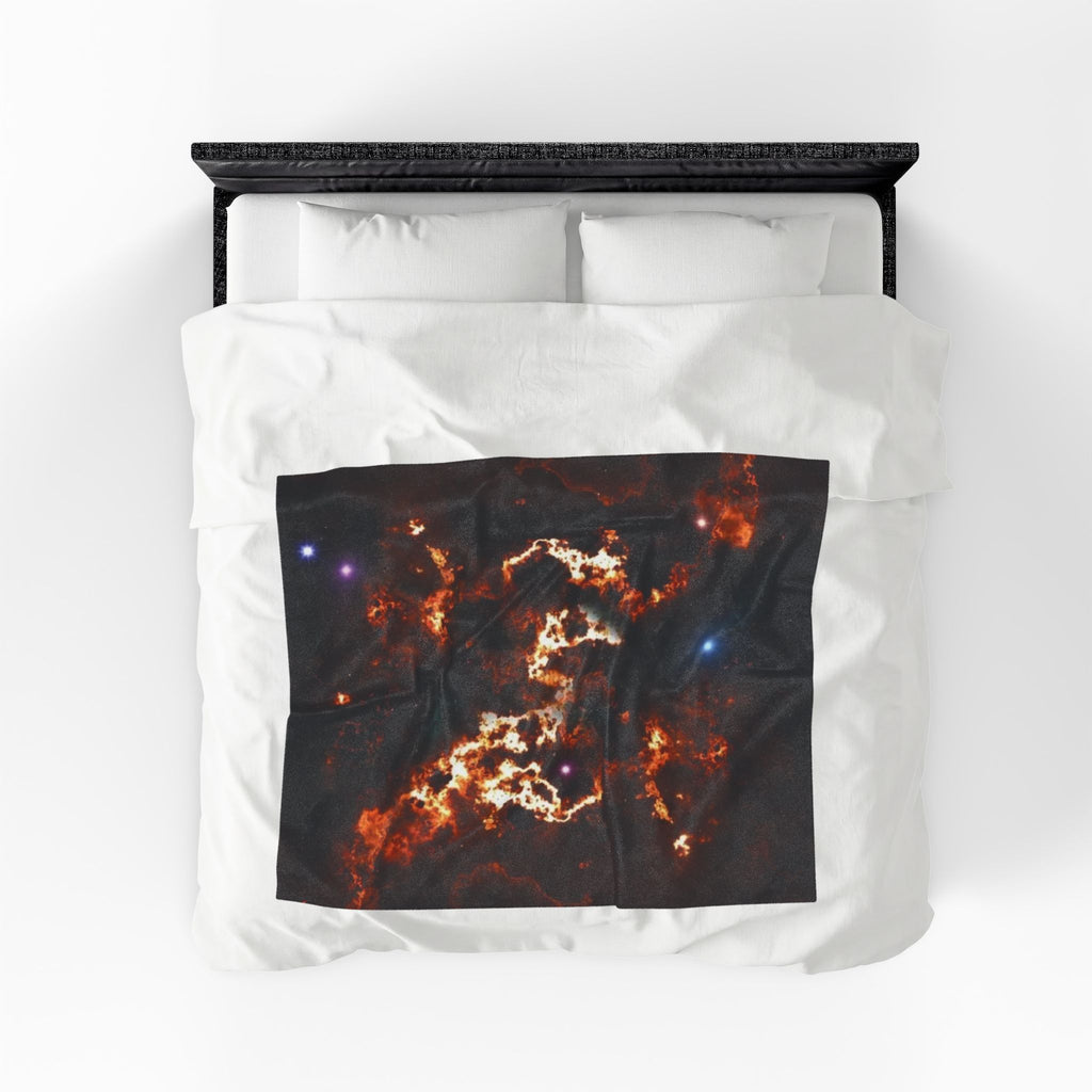 Galaxy Nebula Velveteen Plush Blanket — Cosmic Starfield Throw for Stargazers