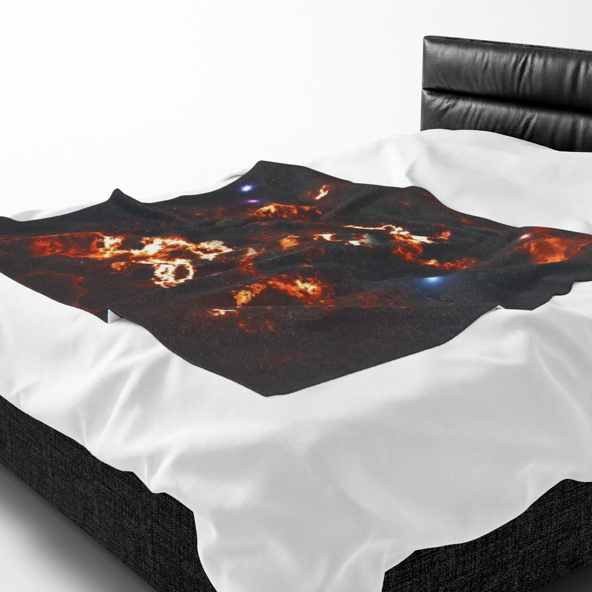 Galaxy Nebula Velveteen Plush Blanket — Cosmic Starfield Throw for Stargazers