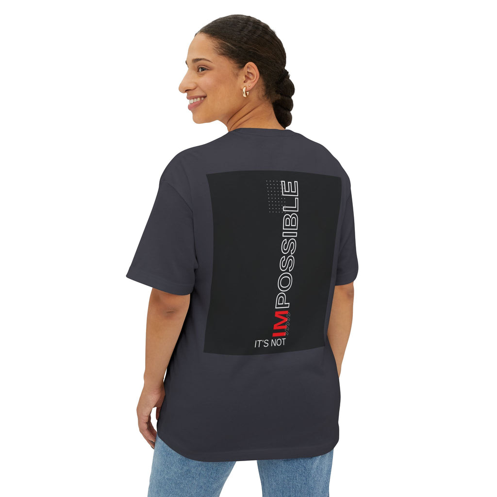 Angel Skull Tee — Personalized Alexis Graphic “It’s Not Impossible” Oversized Boxy T-Shirt