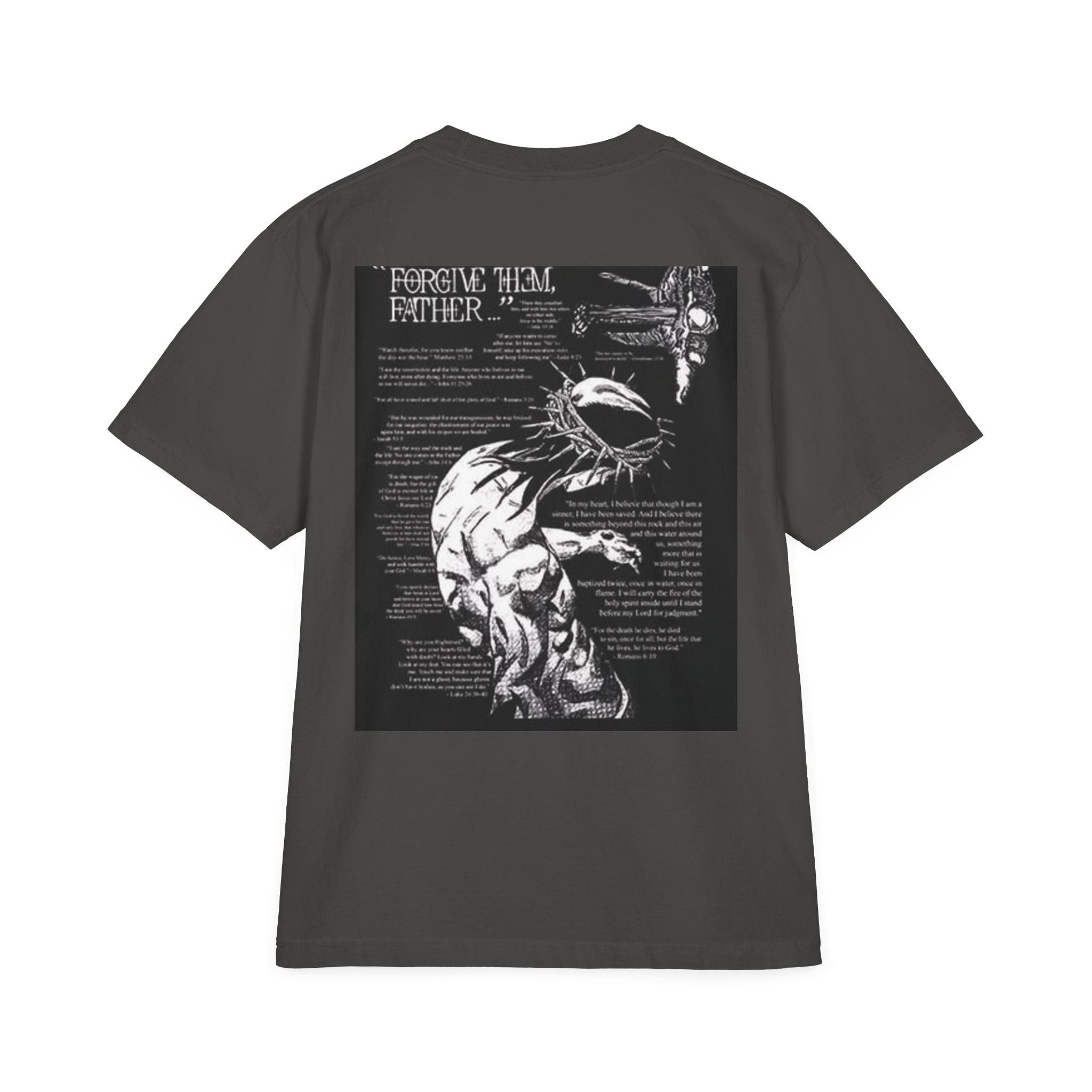 Alexis Angel Wings Graphic T-Shirt — 'Forgive Them Father' Back Print