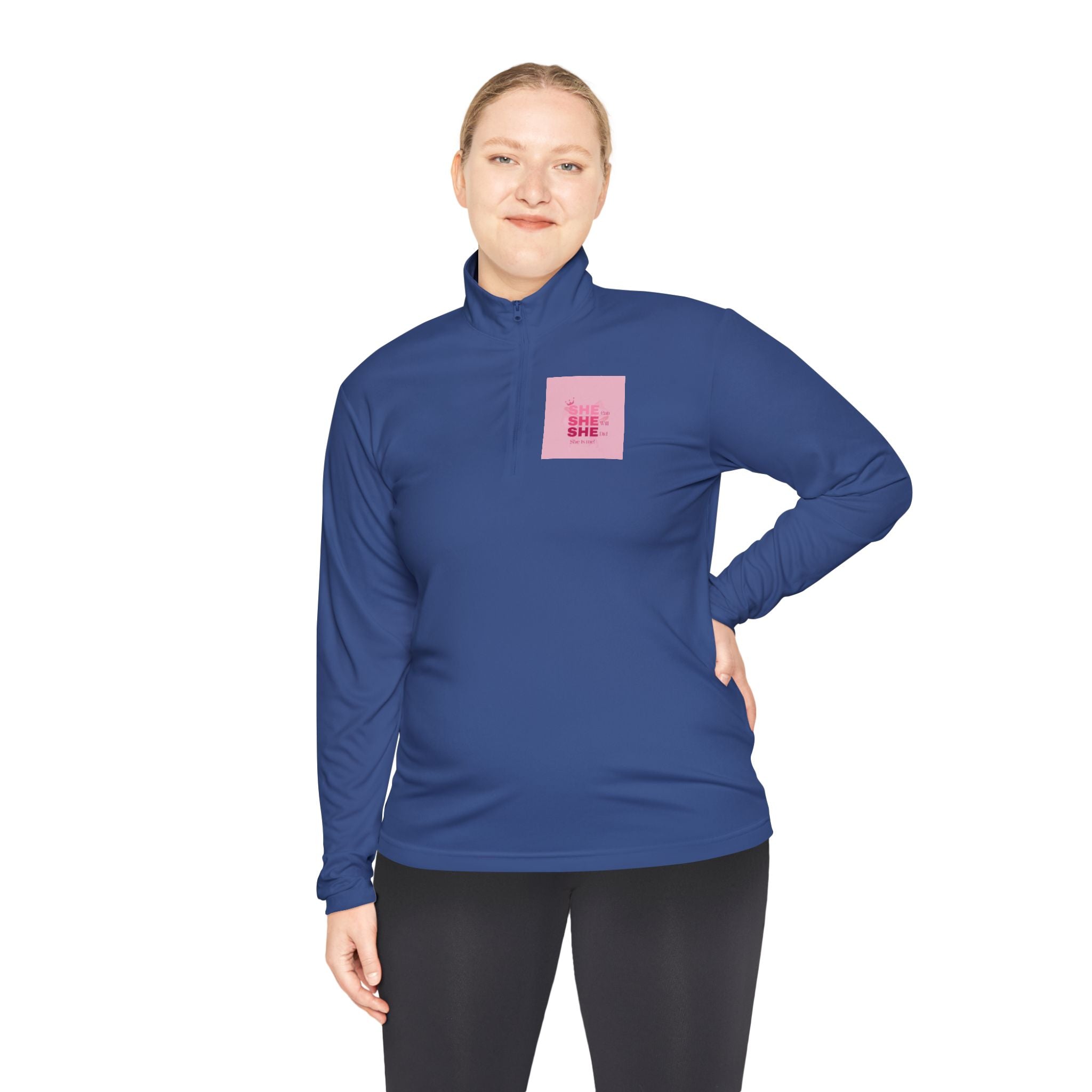 Quarter-Zip Pullover — Empowerment Silhouette Graphic ("Strong Beautiful Amazing")