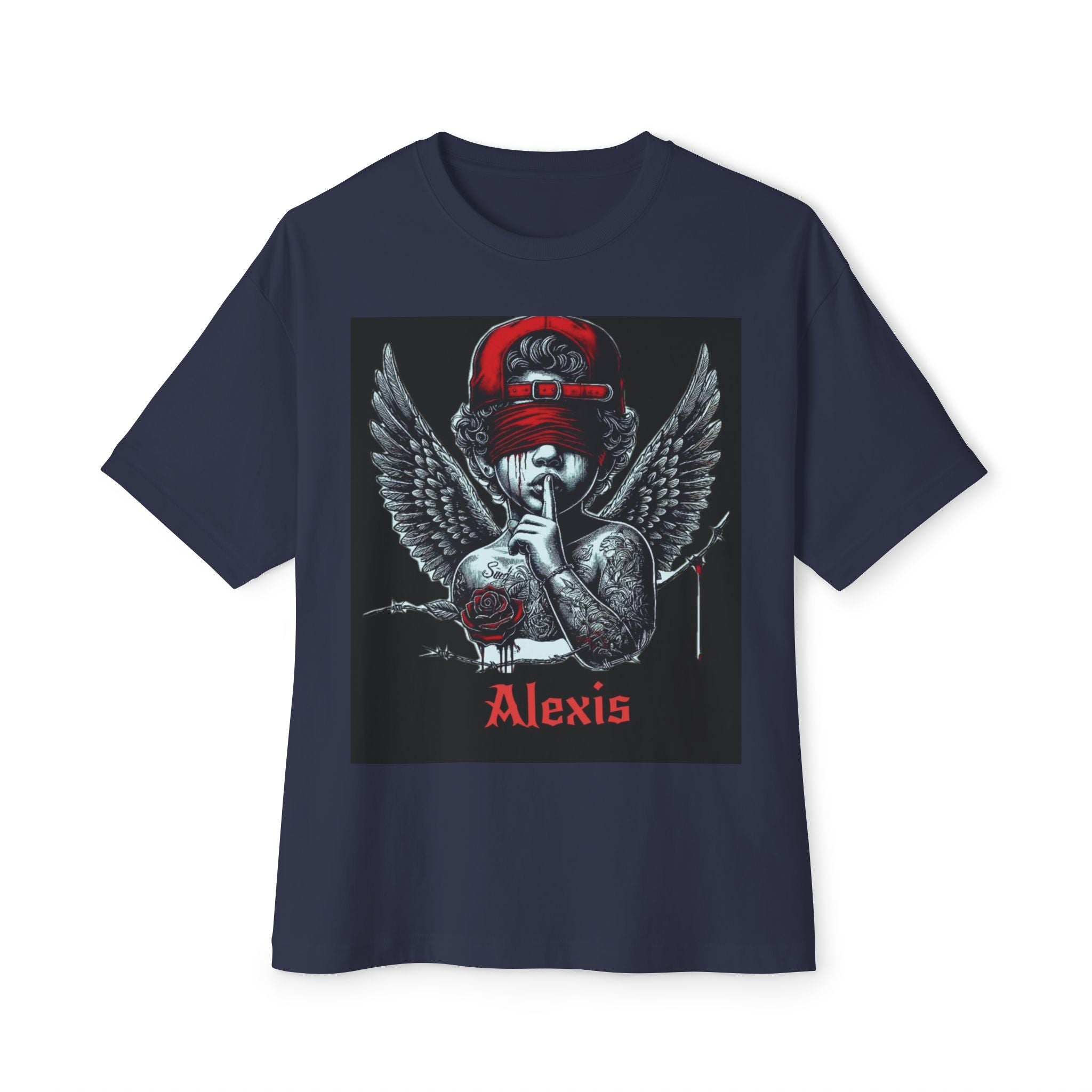 Angel Skull Tee — Personalized Alexis Graphic “It’s Not Impossible” Oversized Boxy T-Shirt